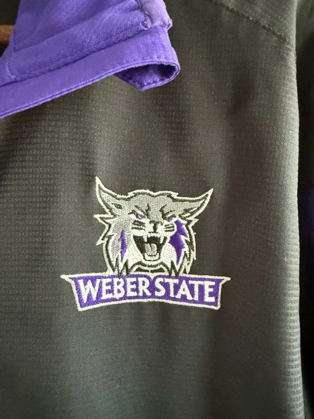 adidas Black & Purple Weber State ClimaProof Quarter-Zip Windbreaker